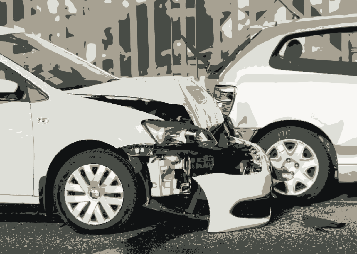 vector image of car crash for accident recovery service
